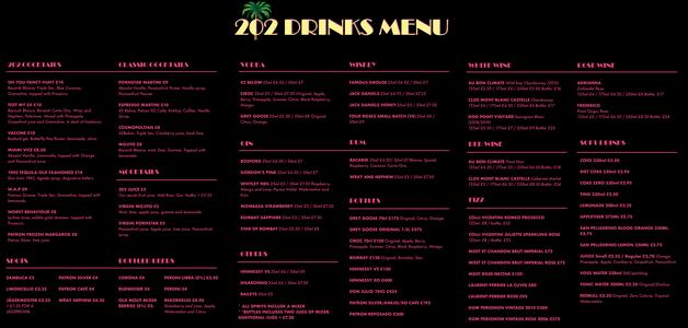 Menu 1 from 202 Kitchen's menu images'