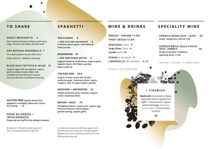 Menu 1 from Oi spaghetti + tiramisù's menu images'