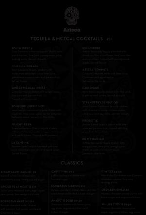 Menu 1 from Azteca's menu images'